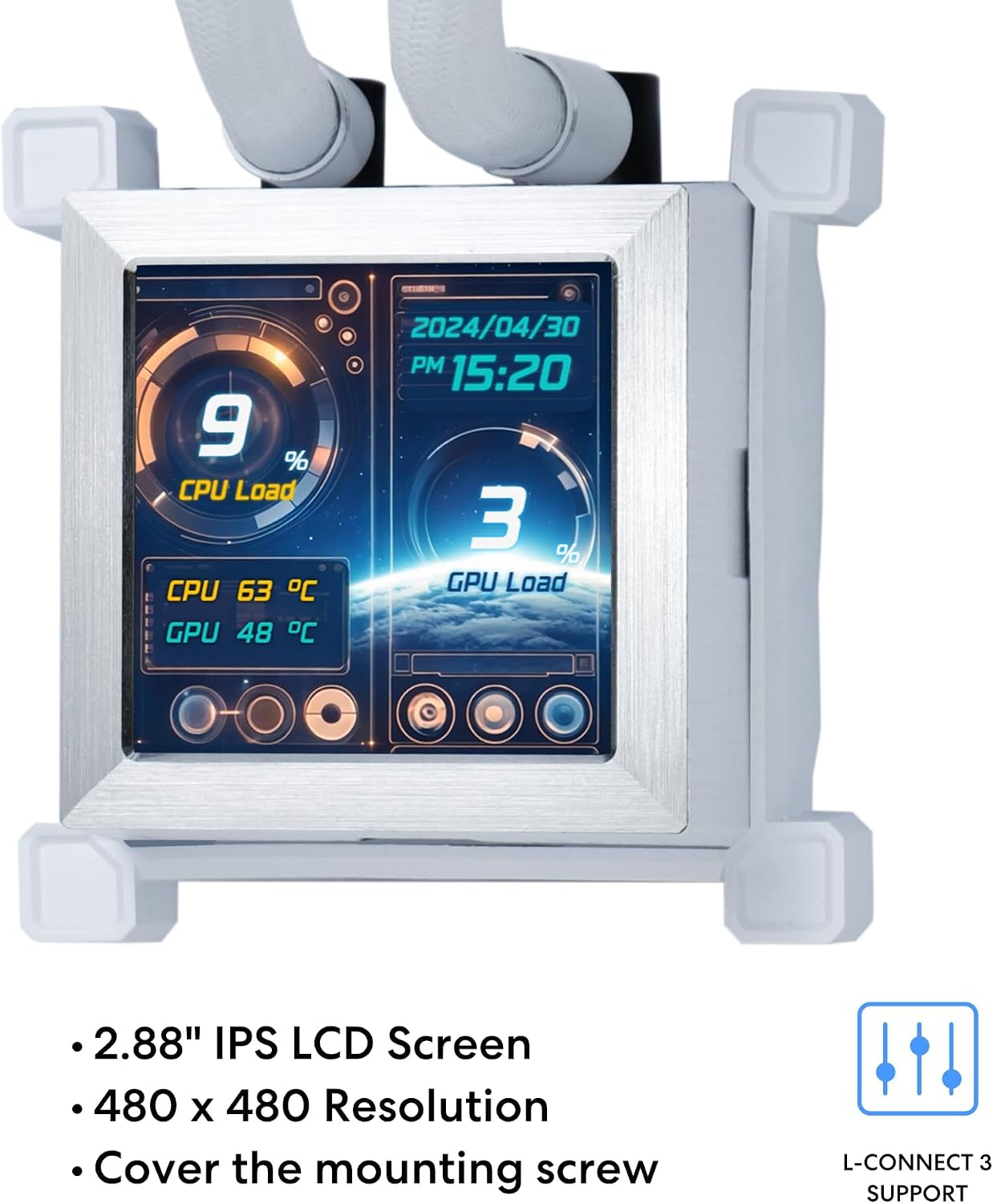 Lian Li Hydro-Shift LCD 360S Beyaz Performance Fan İşlemci Sıvı Soğutma