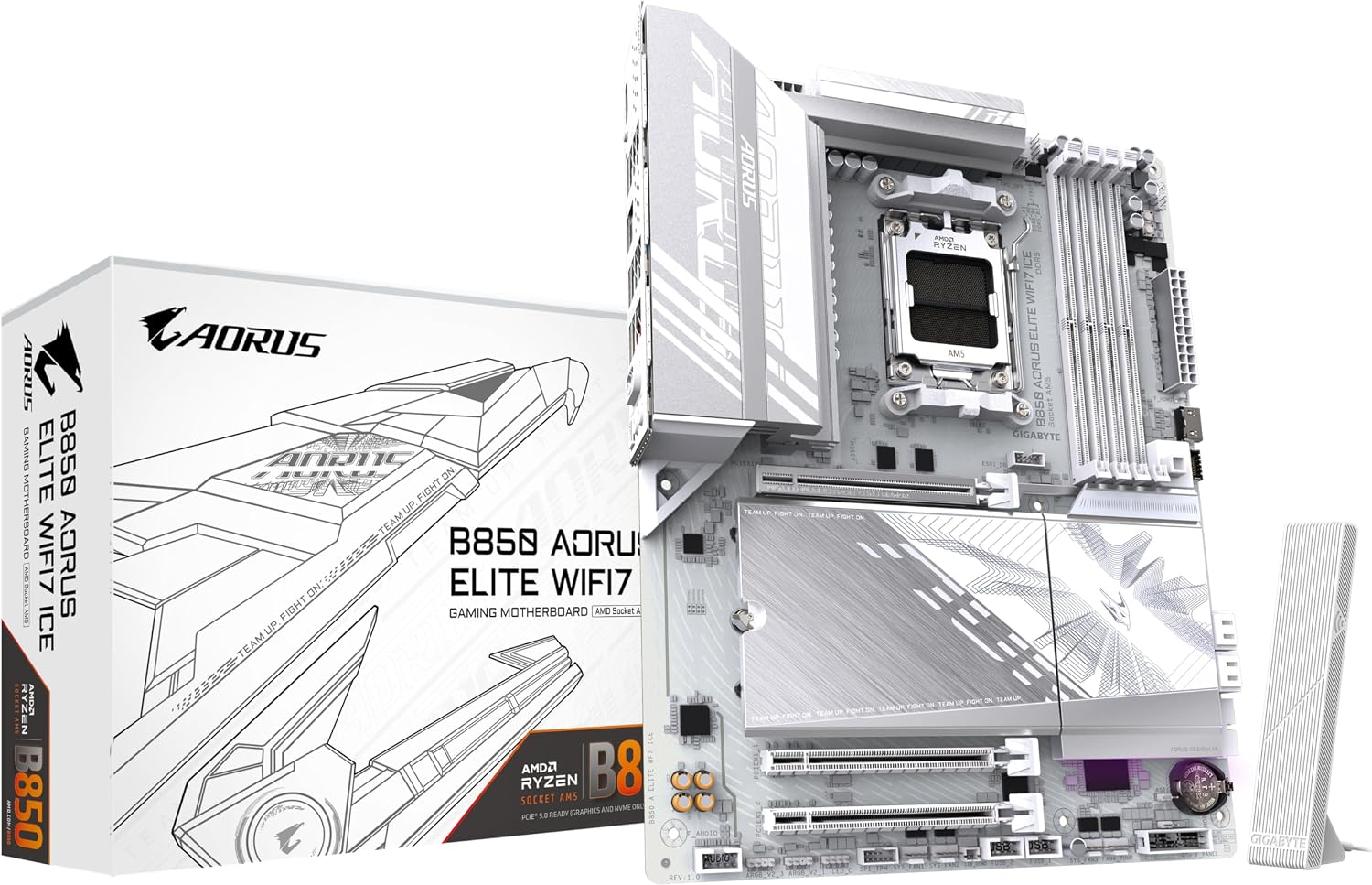Gigabyte B850 AORUS ELITE ICE WIFI7 Soket AM5 8200MHz(OC) ATX Gaming Anakart