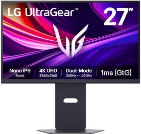 LG UltraGear 27G850A-B 27″ 240 Hz (4K) 480 Hz (FHD Dual Mode) 1ms FreeSync Premium Pro G-Sync HDR600 Pivot Nano IPS Gaming (Oyuncu) Monitör