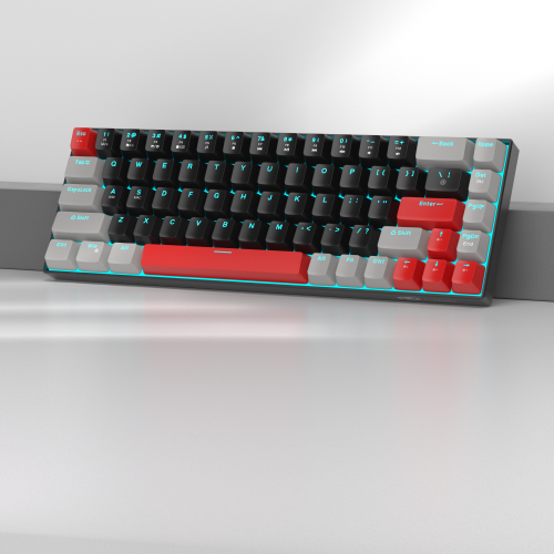 MageGee MK-BOX 68 Tuş Kablolu Mekanik Red Switch Türkçe Q Gri-Siyah Gaming Klavye
