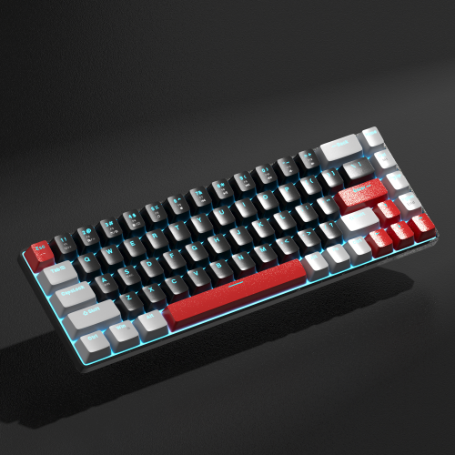 MageGee MK-BOX 68 Tuş Kablolu Mekanik Red Switch Türkçe Q Gri-Siyah Gaming Klavye