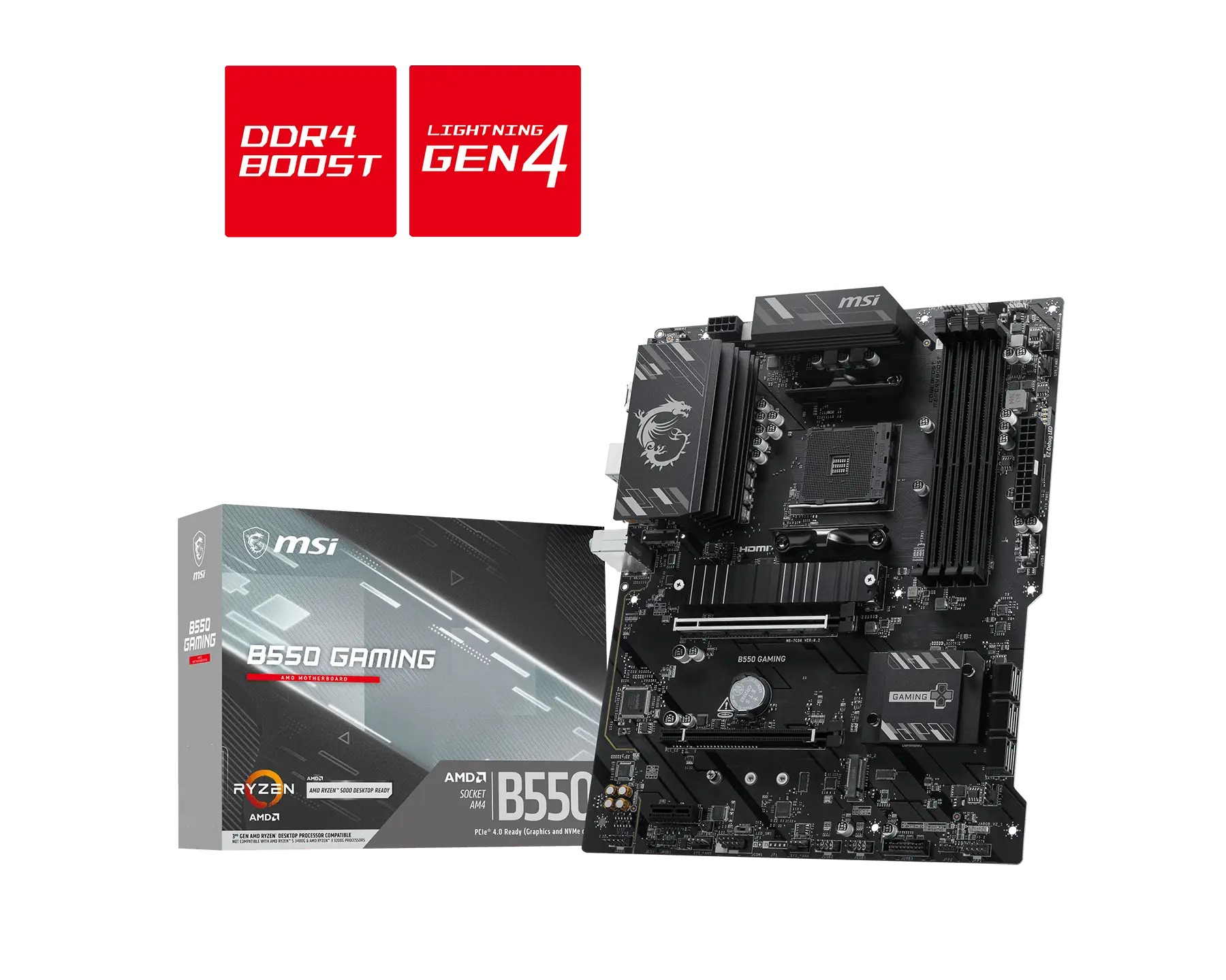 MSI B550 GAMING AMD B550 Soket AM4 DDR4 4866(OC) MHz ATX Gaming (Oyuncu) Anakart