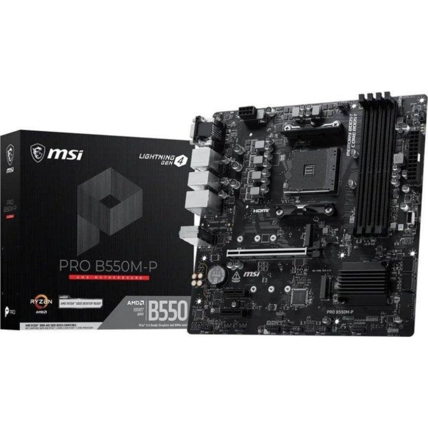 MSI PRO B550M-P AMD B550 Soket AM4 DDR4 4400(OC) MHz m-ATX Gaming (Oyuncu) Anakart