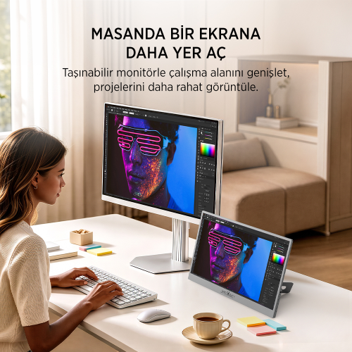 James Donkey JDP Air 15.6″ 60Hz IPS FHD Type C/HDMI Taşınabilir Monitör (Ölü Pikselde Anında Değişim)