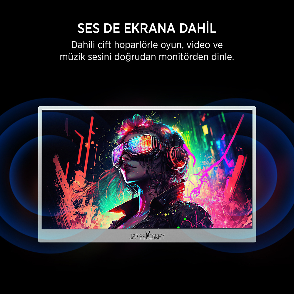 James Donkey JDP Air 15.6″ 60Hz IPS FHD Type C/HDMI Taşınabilir Monitör (Ölü Pikselde Anında Değişim)