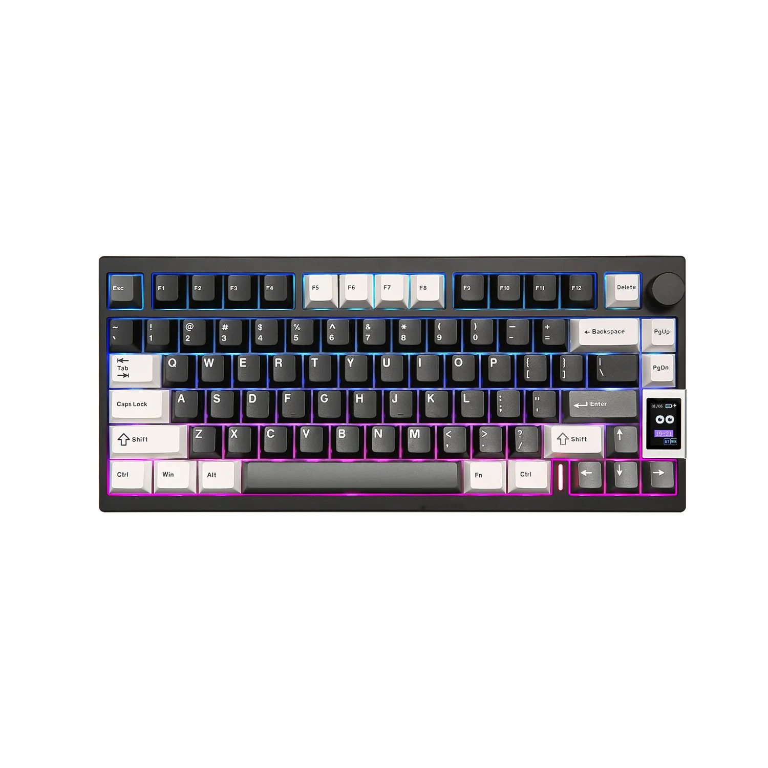 YUNZII AL80 QMK/VIA Alüminyum LCD Cocoa Cream V2 Switch Siyah Mekanik Klavye