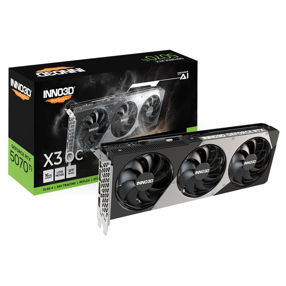 Inno3D RTX 5070 Ti X3 OC 16GB N507T3-16D7X-176068N GDDR7 256Bit Gaming (Oyuncu) Ekran Kartı