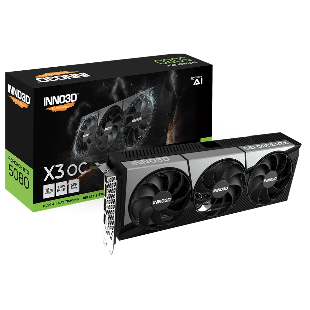 Inno3D RTX 5080 X3 OC 16GB N50803-16D7X-17603930 GDDR7 256Bit Gaming (Oyuncu) Ekran Kartı