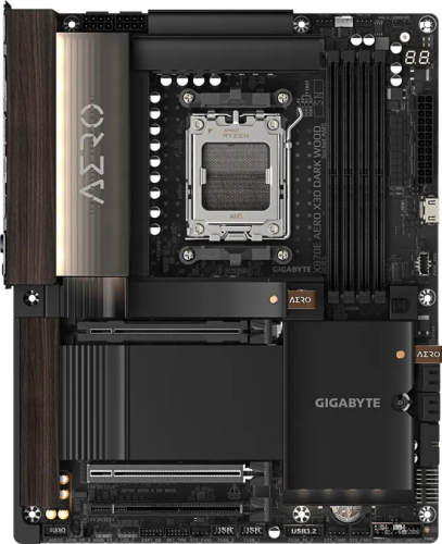 Gigabyte  X870E Aero X3D Dark Wood AMD AM5 ATX Gaming (Oyuncu) Anakart