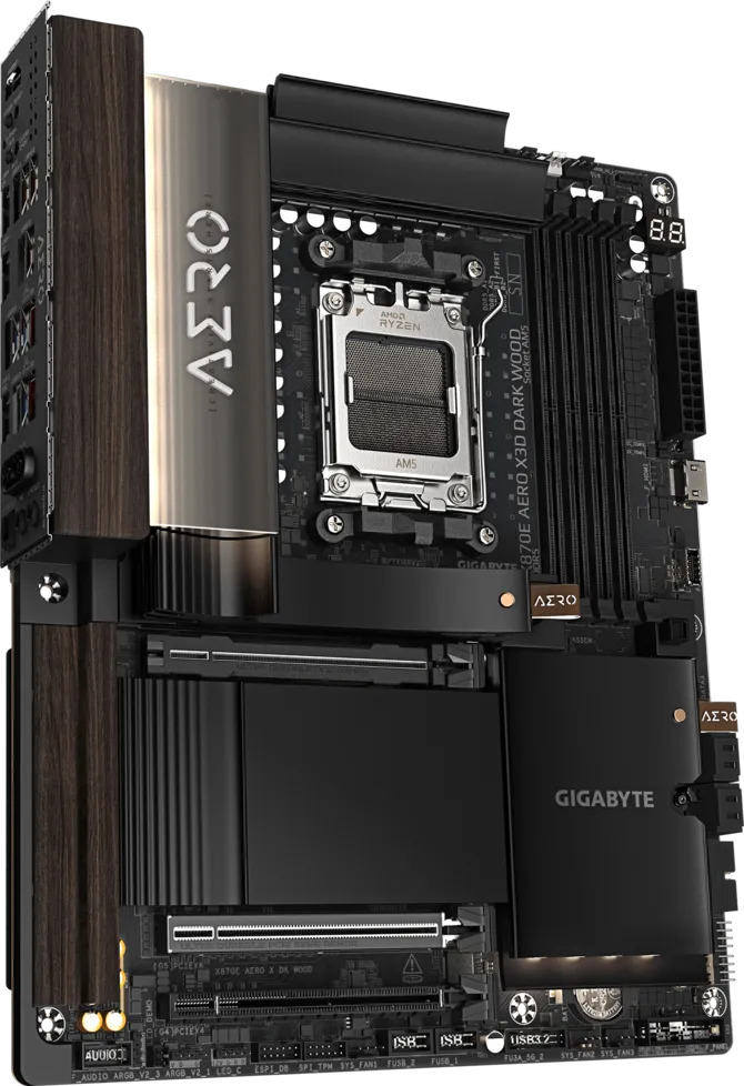 Gigabyte  X870E Aero X3D Dark Wood AMD AM5 ATX Gaming (Oyuncu) Anakart