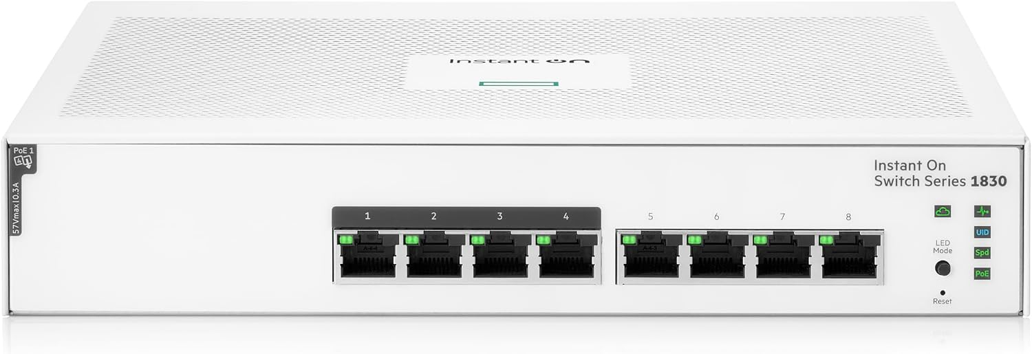 HP Aruba Instant On 1830-8G JL811A 8 Port 10/100/1000 Mbps Yönetilebilir Gigabit Switch