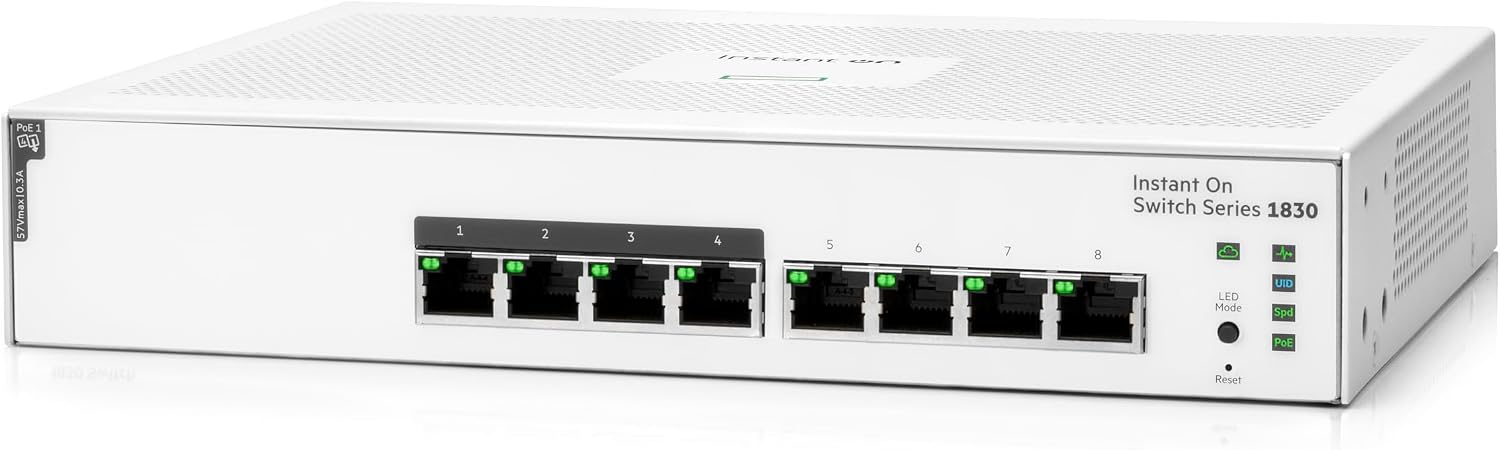 HP Aruba Instant On 1830-8G JL811A 8 Port 10/100/1000 Mbps Yönetilebilir Gigabit Switch