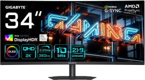 GIGABYTE MO34WQC36 34″ 360Hz 0.03ms 2K DisplayHDR True Black 500 Curved WQHD QD-OLED Gaming (Oyuncu) Monitör