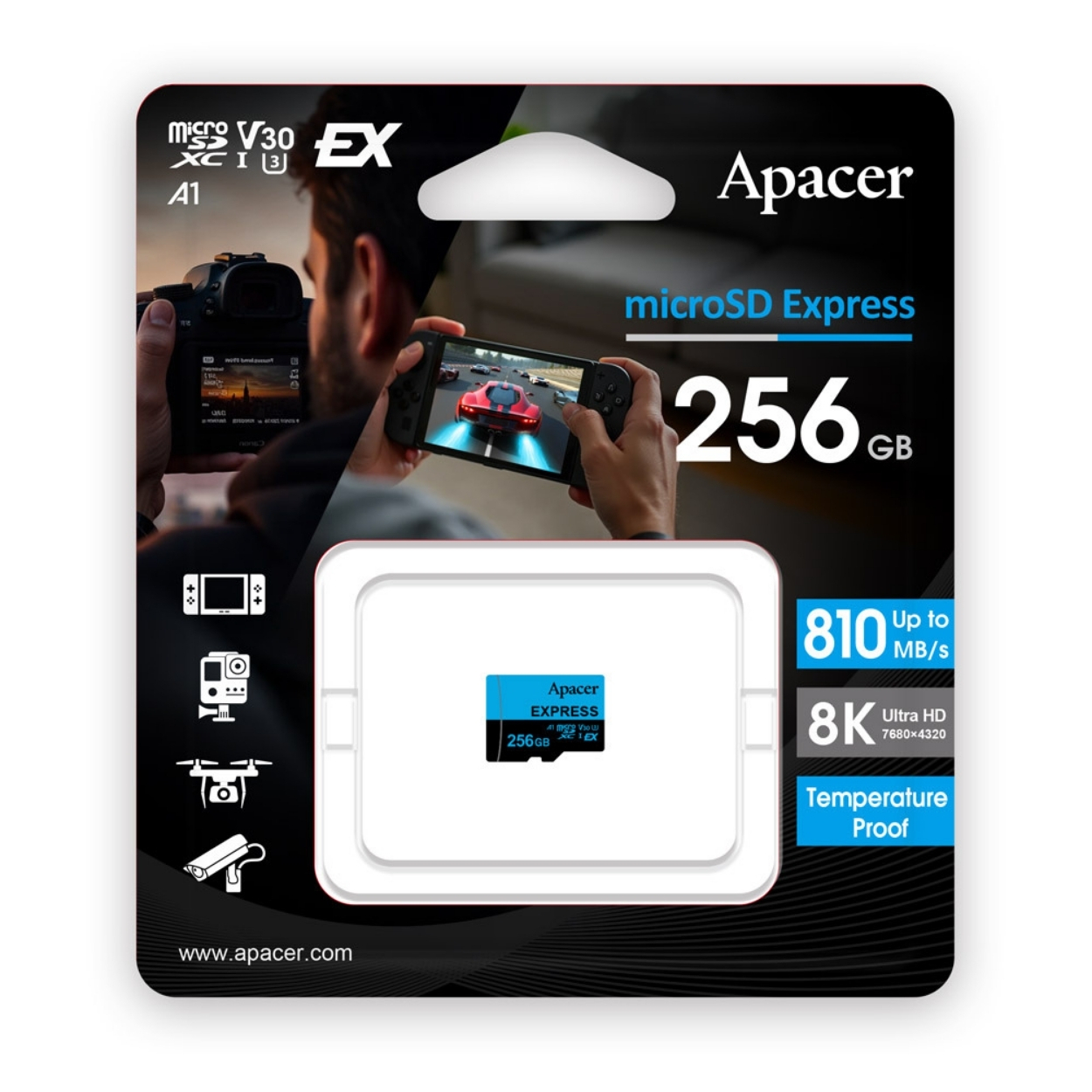 Apacer 256GB MicroSD Express Hafıza Kartı (AP256GMCEXG3X17-RA)