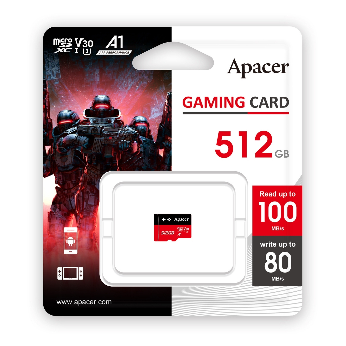 Apacer 512GB MicroSD Gaming Hafıza Kartı (AP512GMCSX10U7-RAGC)