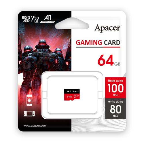 Apacer 64GB MicroSD Gaming Hafıza Kartı (AP64GMCSX10U7-RAGC)