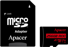 Apacer 256GB MicroSD Hafıza Kartı R100MB/s (AP256GMCSX10UB-R)