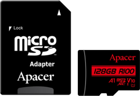 Apacer 128GB MicroSD Hafıza Kartı R100MB/s (AP128GMCSX10UB-R)