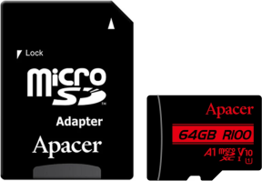 Apacer 64GB MicroSD Hafıza Kartı R100MB/s  (AP64GMCSX10UB-R)