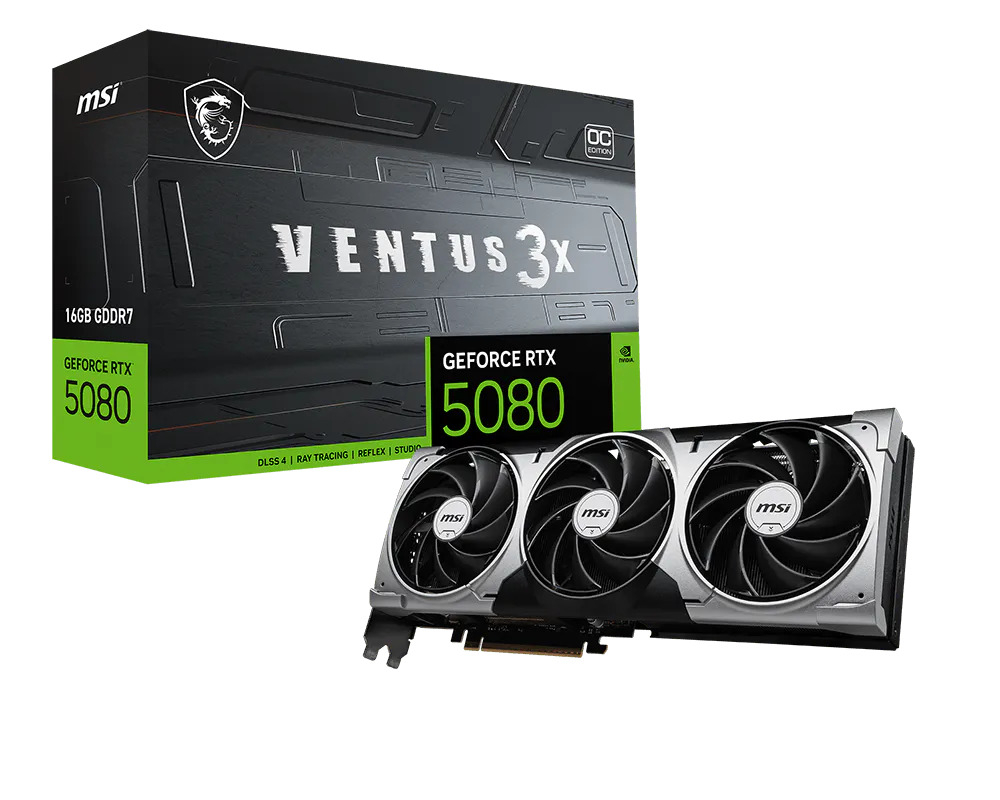 MSI GeForce RTX 5080 16G VENTUS 3X OC GDRR7 256 B DX12 Gaming (Oyuncu) Ekran Kartı