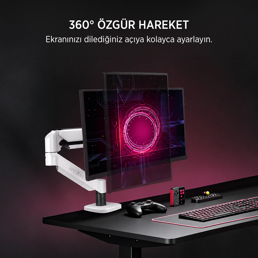 James Donkey Mr20 17’’-32’’ Amortisörlü Tekli Monitör Standı Beyaz