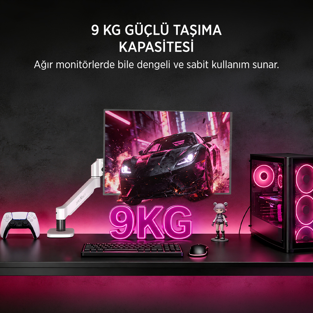 James Donkey Mr20 17’’-32’’ Amortisörlü Tekli Monitör Standı Beyaz
