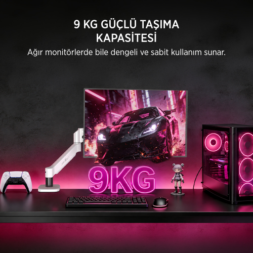 James Donkey Mr20 17’’-32’’ Amortisörlü Tekli Monitör Standı Beyaz
