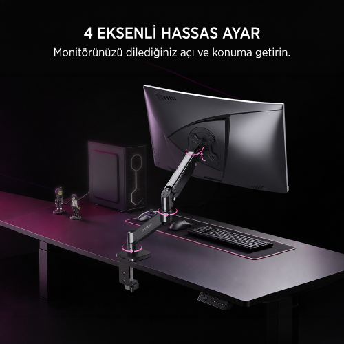 James Donkey Mr20 17’’-32’’ Amortisörlü Tekli Monitör Standı Siyah