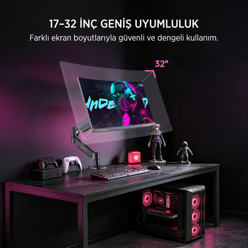 James Donkey Mr20 17’’-32’’ Amortisörlü Tekli Monitör Standı Siyah