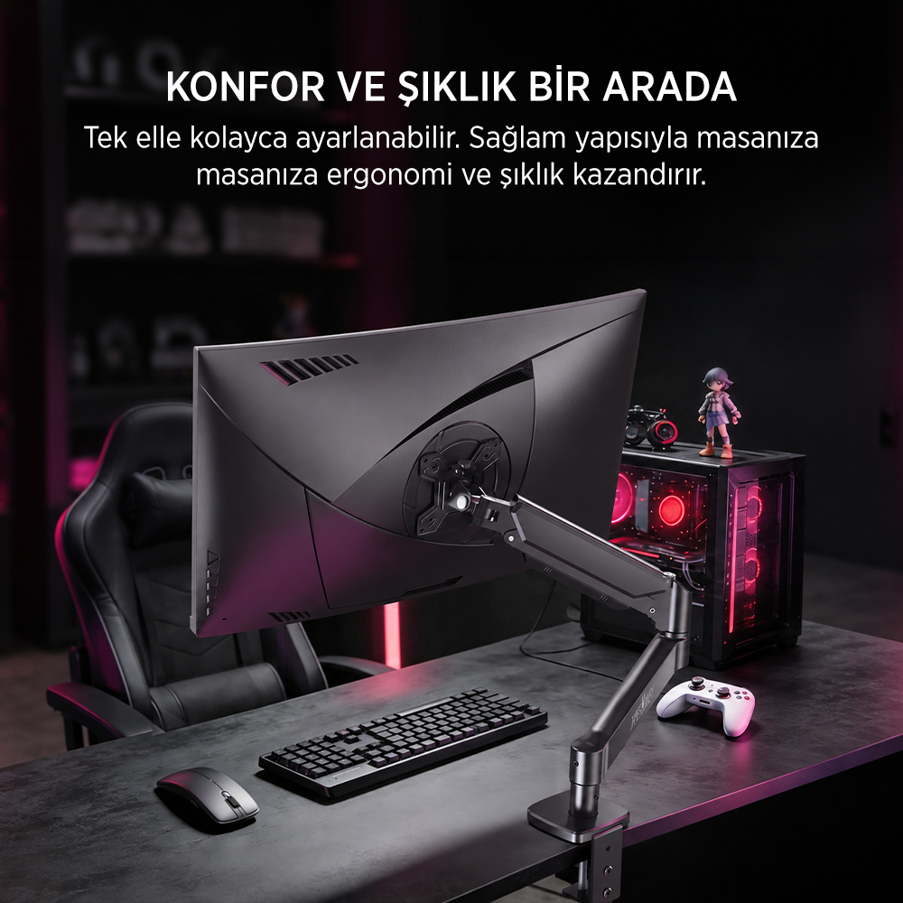 James Donkey Mr20 17’’-32’’ Amortisörlü Tekli Monitör Standı Siyah