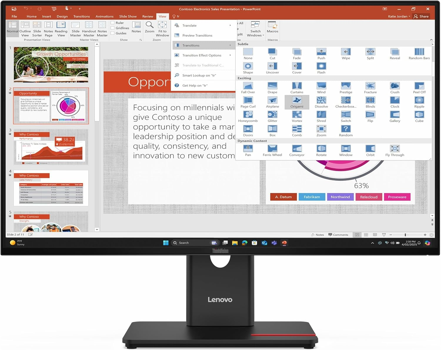 Lenovo ThinkVision T27-40 64A5MAT6TK 27″ 120Hz 4ms Full HD Pivot IPS Monitör