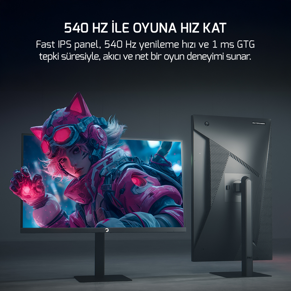 GamePower Kaze T50 27″ 540Hz 0.5ms FHD Fast IPS 2x3W Speaker Gaming Monitör (Ölü Pikselde Anında Değişim)
