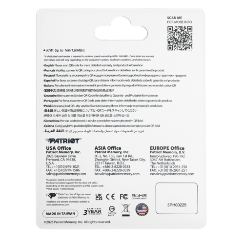 Patriot 128GB EP DDR200 Micro SD Hafıza Kartı (PEF128GEP33MCX)