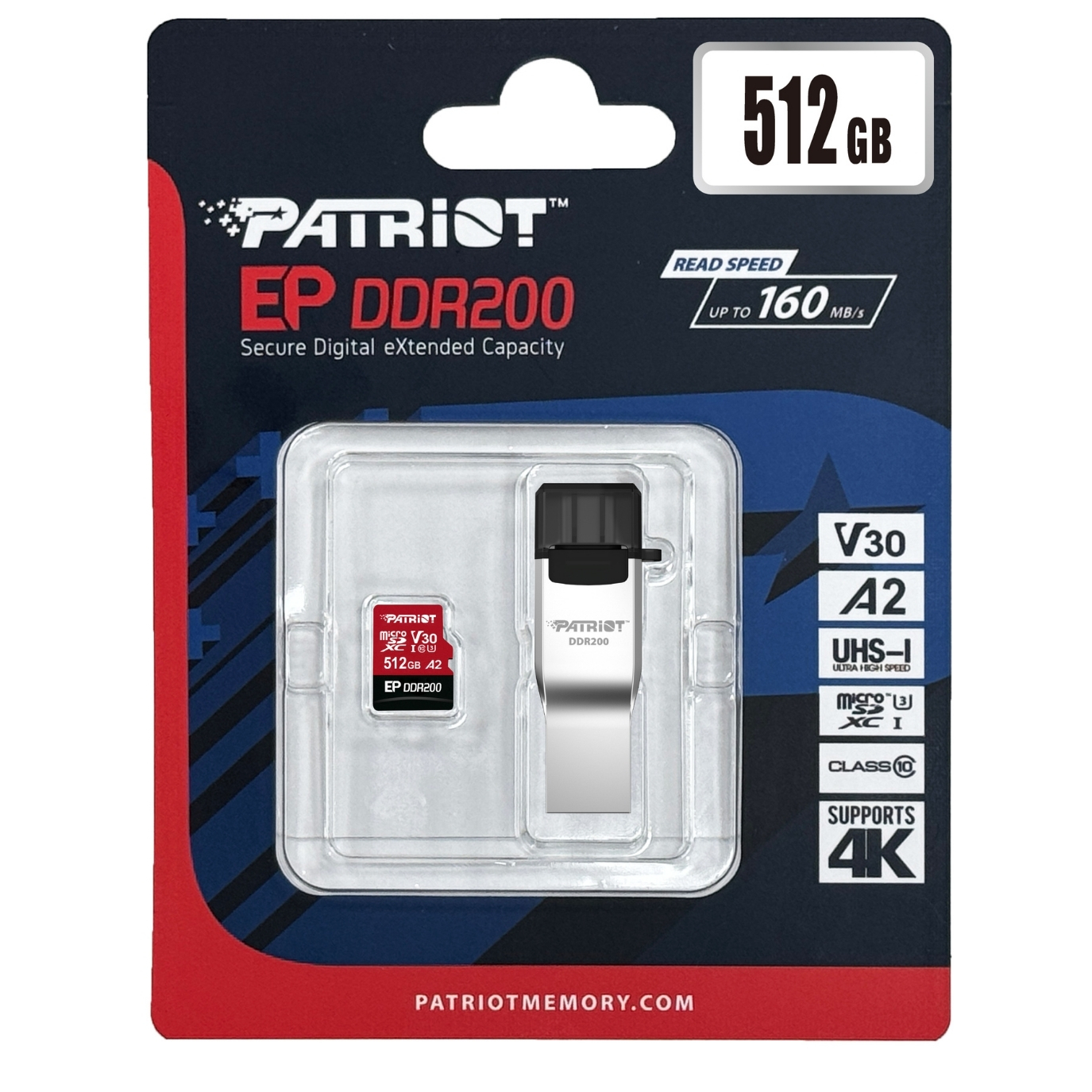 Patriot 512GB EP DDR200 Micro SD Hafıza Kartı (PEF512GEP33MCX)