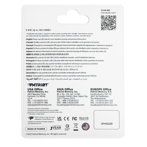 Patriot 1TB EP DDR200 Micro SD Hafıza Kartı (PEF1TEP33MCX)