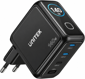 Unitek Rexo 140W 4 Portlu Akıllı Ekranlı GaN Şarj Cihazı (P1132ABK01-EU)