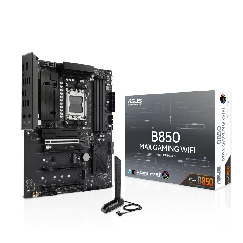 ASUS B850 MAX GAMING WIFI AMD Soket AM5 B850 DDR5 8000+MT/s (OC) Wi-Fi 6E ATX Anakart (90MB1PR0-M0EAY0)