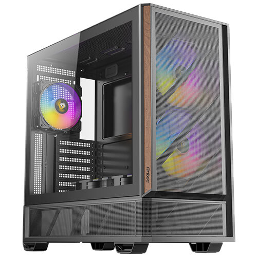 Antec P30 ARGB Mid Tower ATX Ahşap Detaylı Temperli Camlı Siyah Bilgisayar Kasası