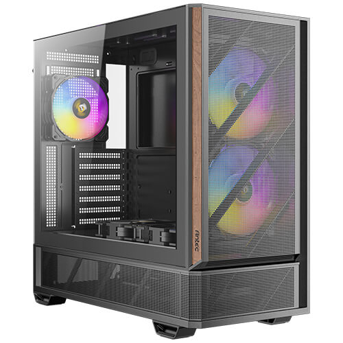 Antec P30 ARGB Mid Tower ATX Ahşap Detaylı Temperli Camlı Siyah Bilgisayar Kasası