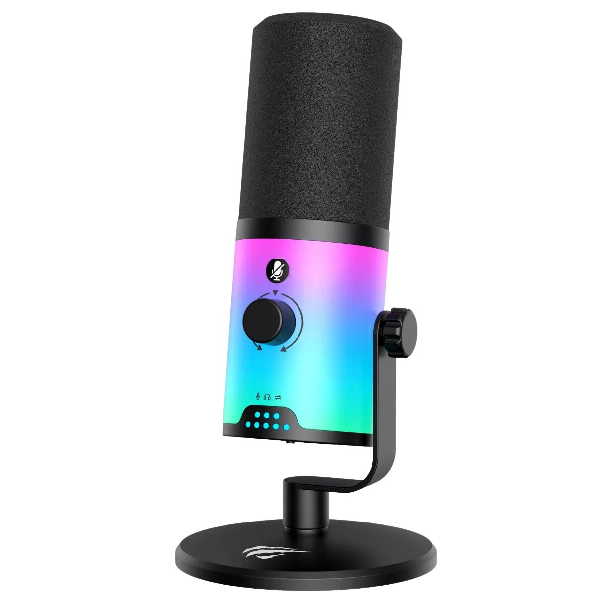 Havit Gamenote GK73 RGB Dinamik Oyuncu Mikrofonu - Type-C XLR 3.5mm Yayıncı Kayıt Mikrofonu (24 Bit / 192 kHz)