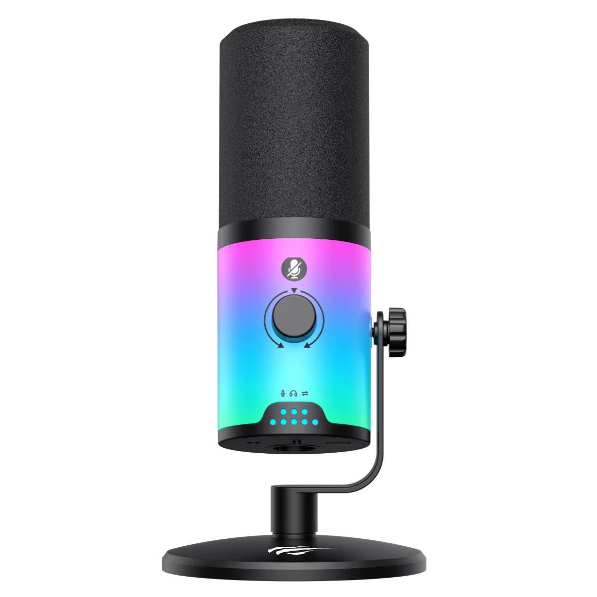 Havit Gamenote GK73 RGB Dinamik Oyuncu Mikrofonu - Type-C XLR 3.5mm Yayıncı Kayıt Mikrofonu (24 Bit / 192 kHz)