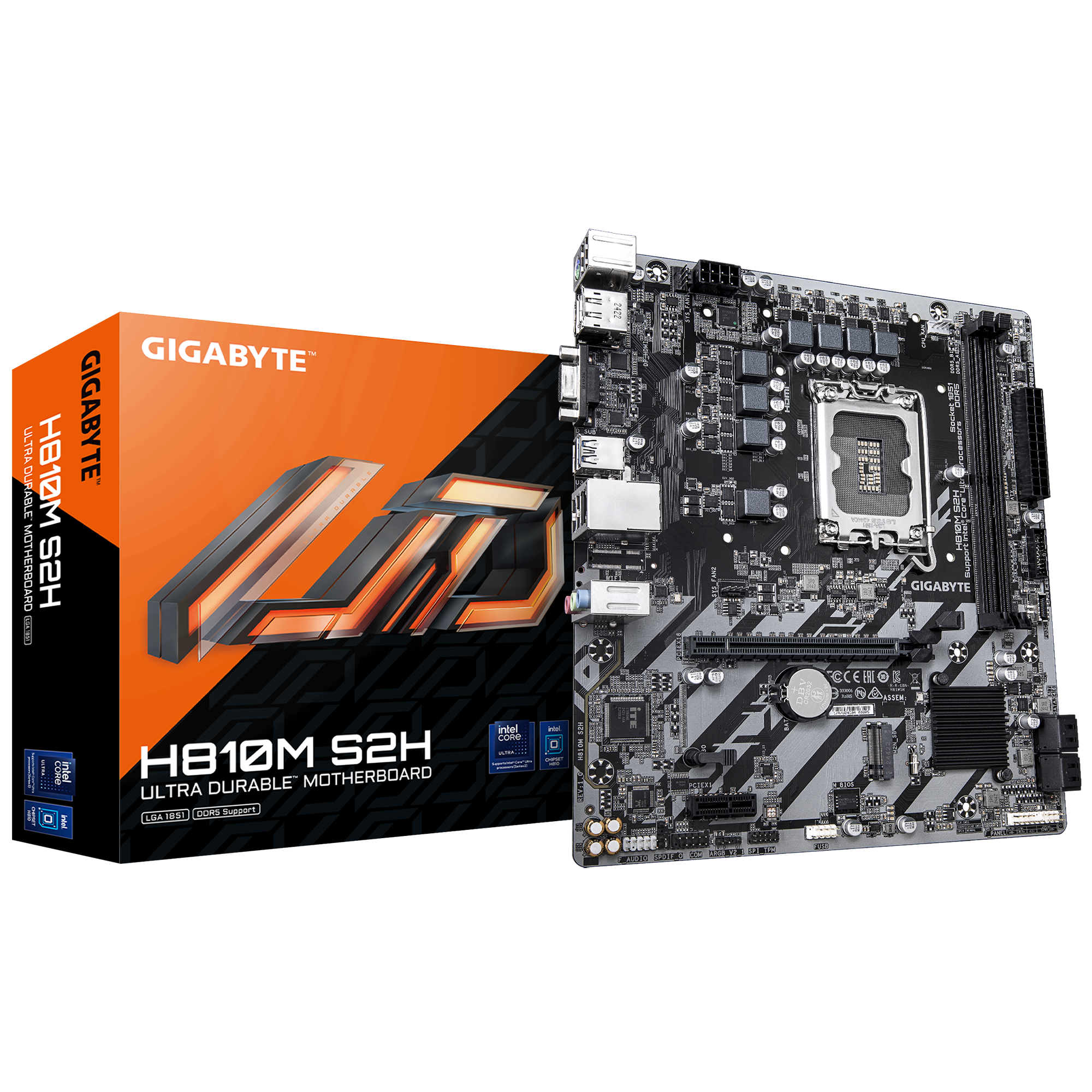 GIGABYTE H810M S2H Intel Core Ultra LGA 1851 Soket 6400MT/s Micro ATX Anakart