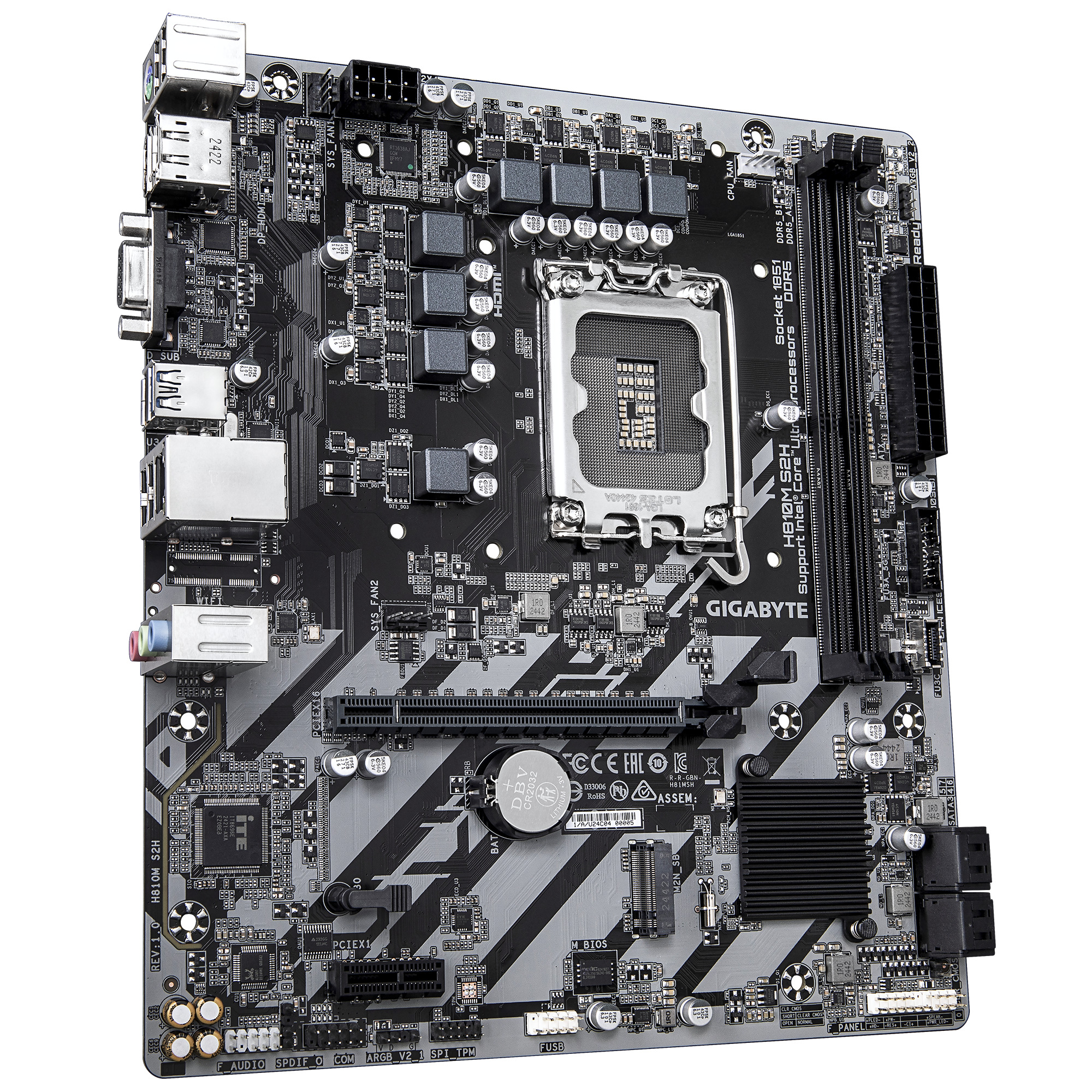 GIGABYTE H810M S2H Intel Core Ultra LGA 1851 Soket 6400MT/s Micro ATX Anakart