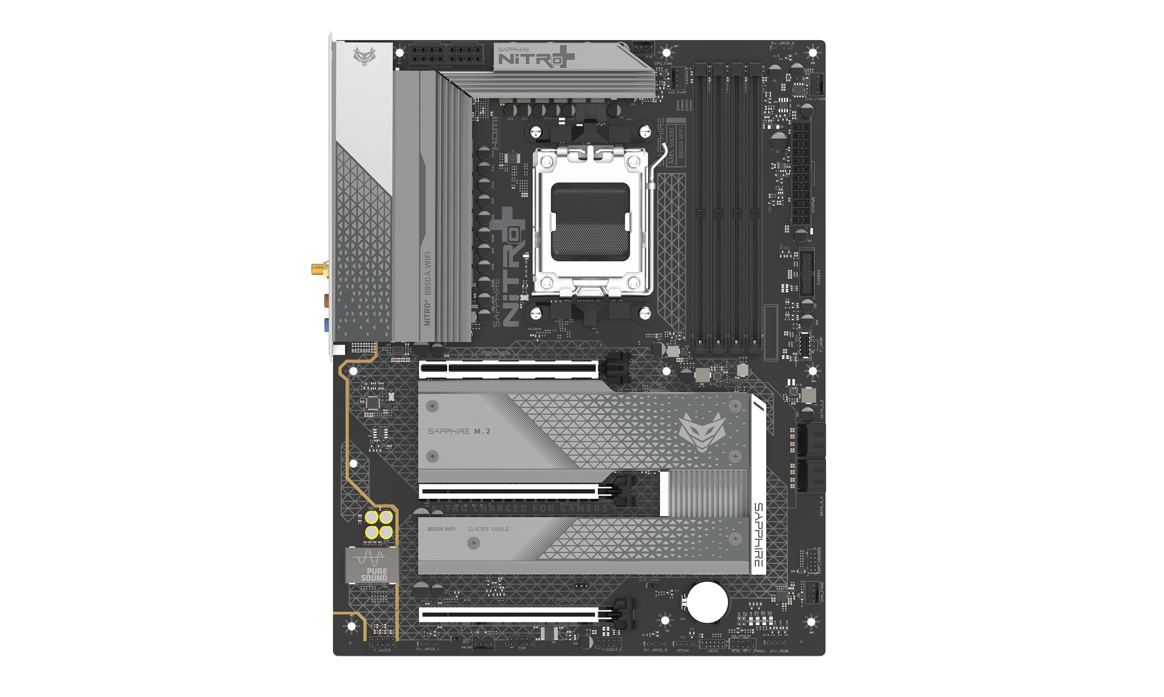 SAPPHIRE NITRO+ B850A WiFi7 52123-03-40G AM5 DDR5 8000+MHz (OC) ATX Gaming (Oyuncu) Anakart