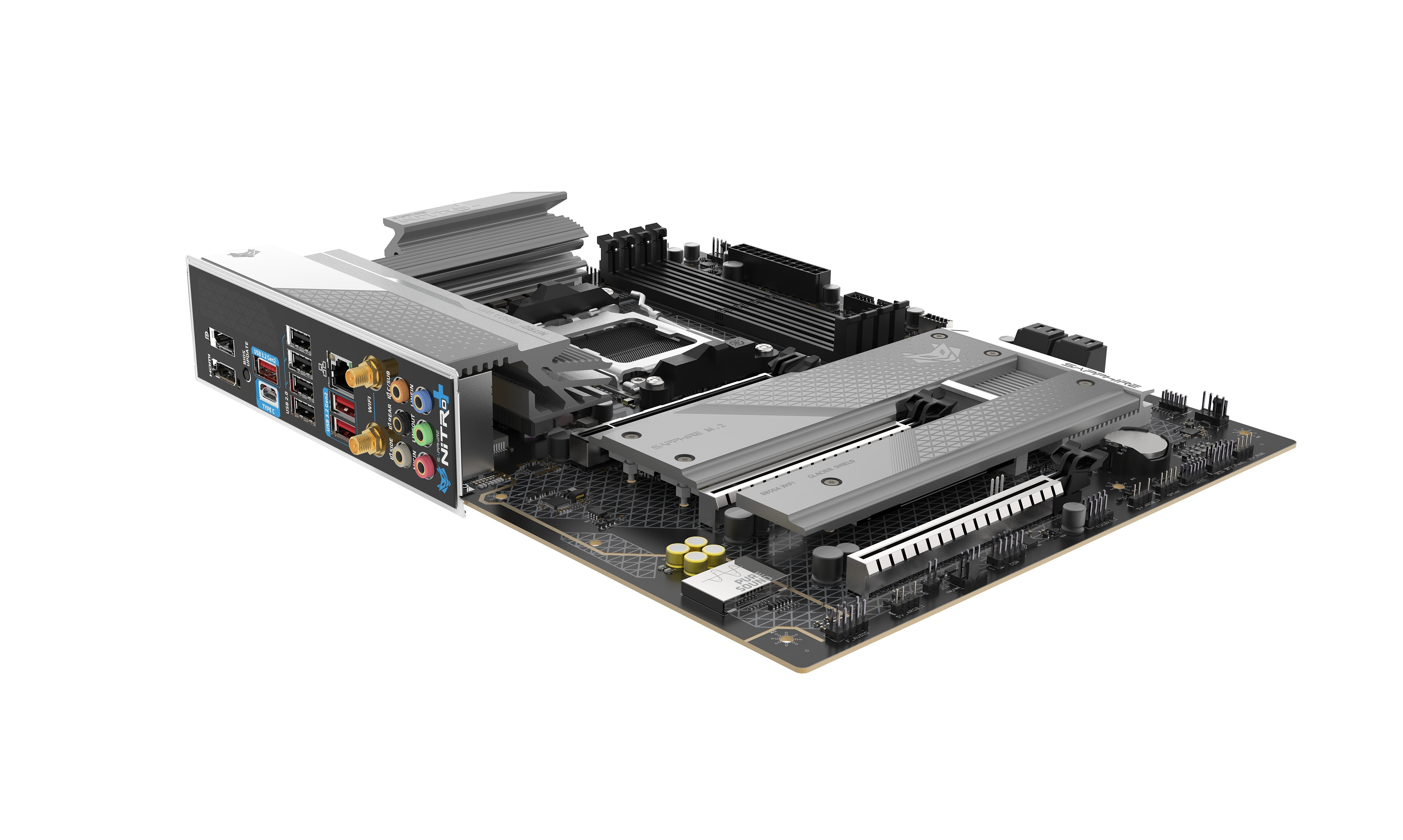 SAPPHIRE NITRO+ B850A WiFi7 52123-03-40G AM5 DDR5 8000+MHz (OC) ATX Gaming (Oyuncu) Anakart