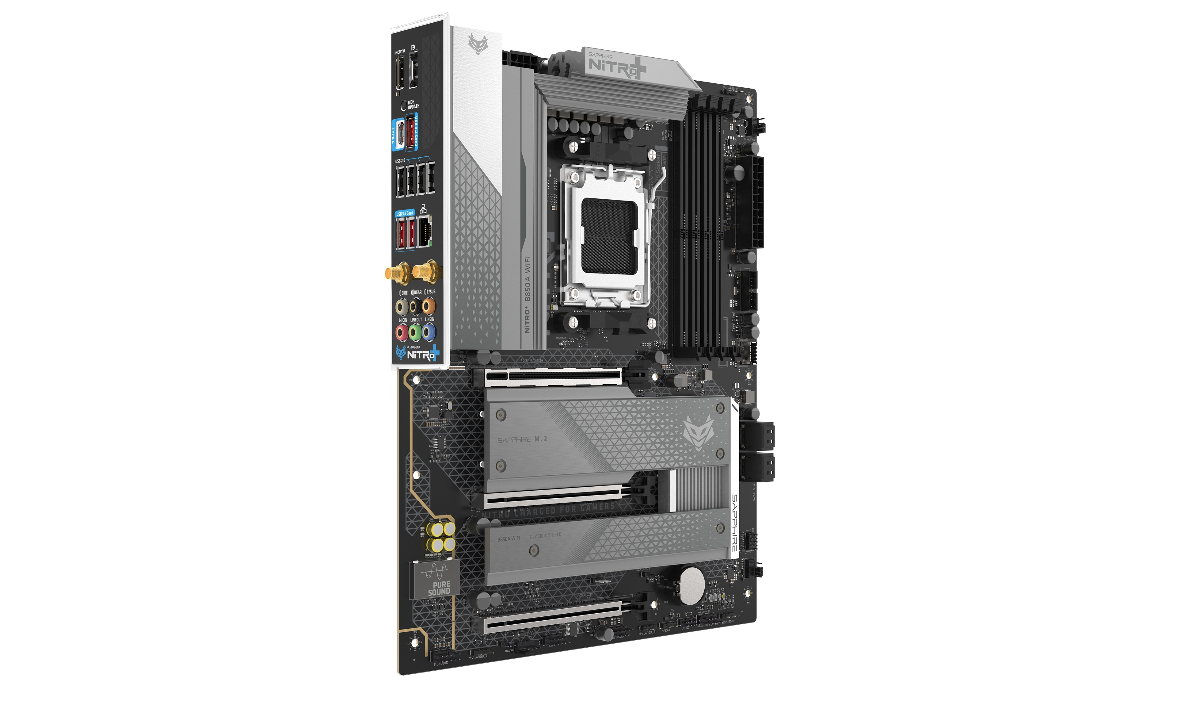 SAPPHIRE NITRO+ B850A WiFi7 52123-03-40G AM5 DDR5 8000+MHz (OC) ATX Gaming (Oyuncu) Anakart