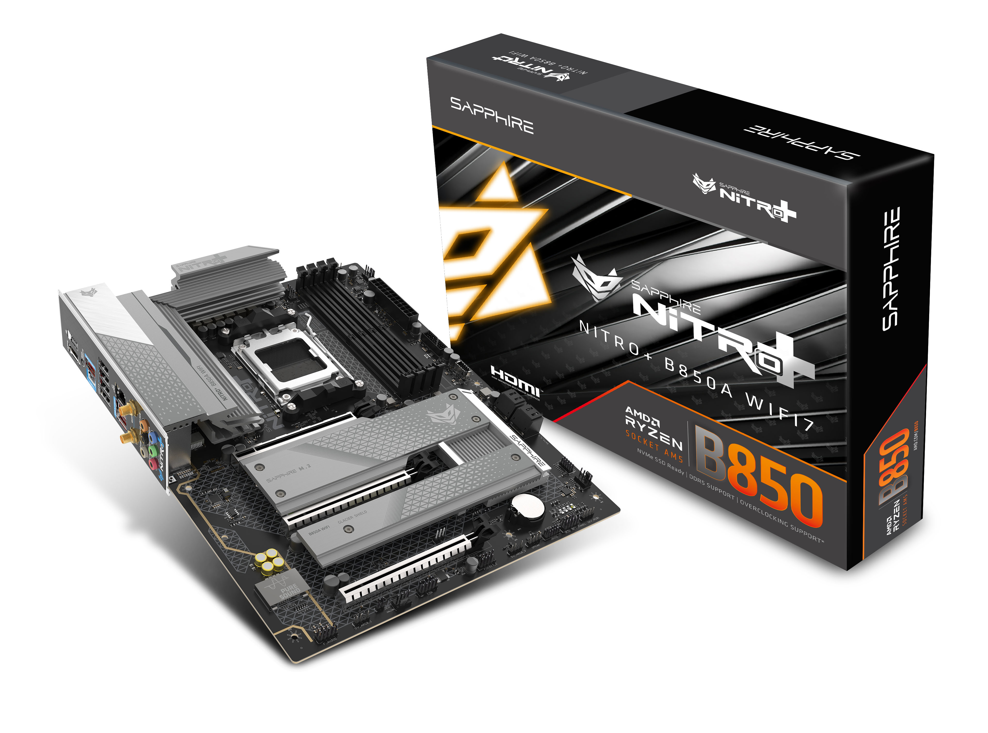 SAPPHIRE NITRO+ B850A WiFi7 52123-03-40G AM5 DDR5 8000+MHz (OC) ATX Gaming (Oyuncu) Anakart