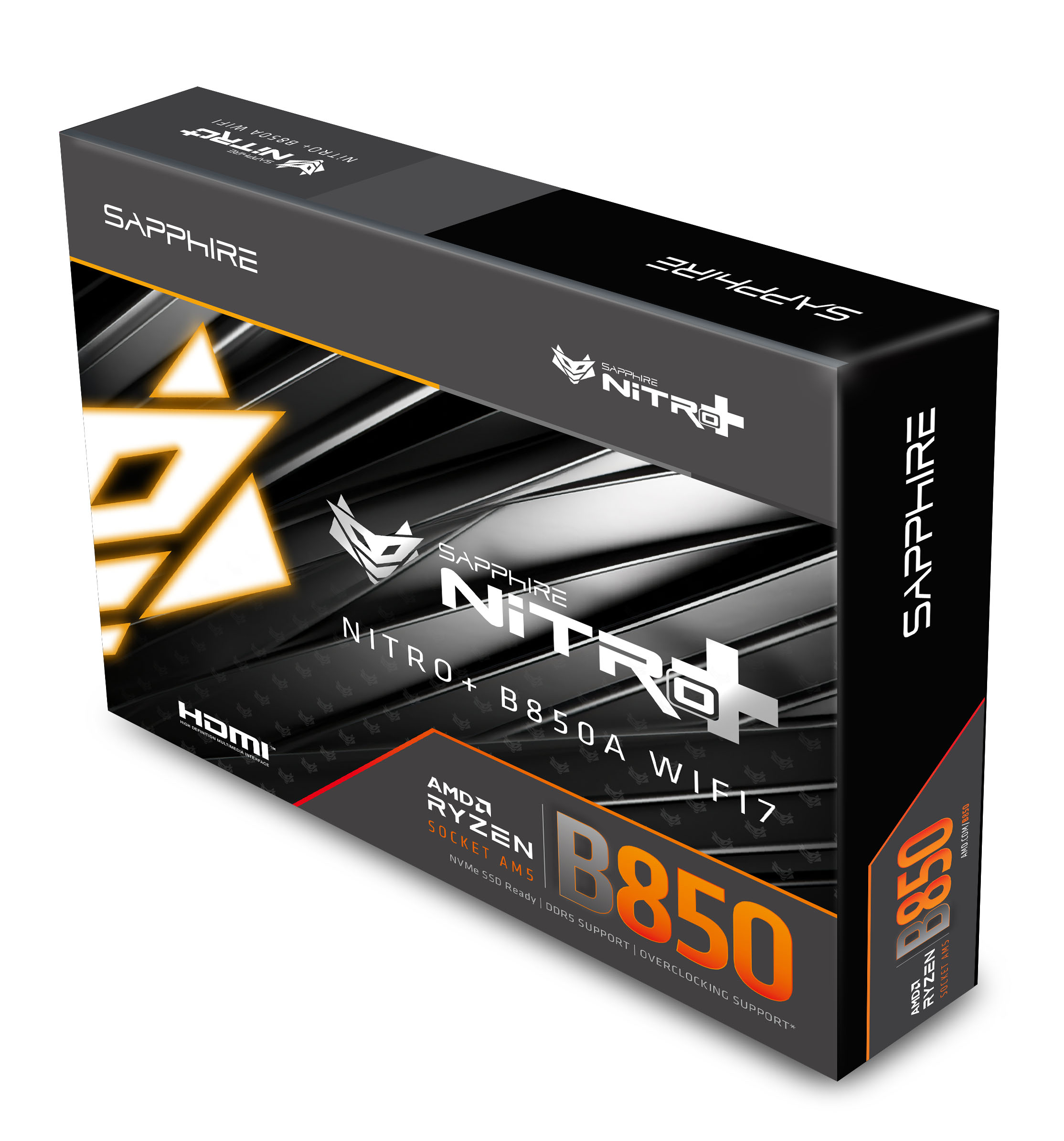 SAPPHIRE NITRO+ B850A WiFi7 52123-03-40G AM5 DDR5 8000+MHz (OC) ATX Gaming (Oyuncu) Anakart