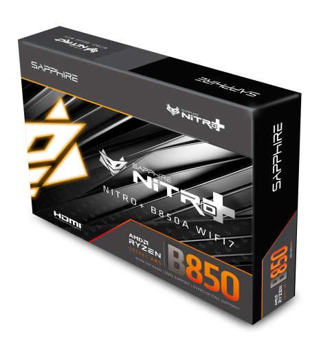 SAPPHIRE NITRO+ B850A WiFi7 52123-03-40G AM5 DDR5 8000+MHz (OC) ATX Gaming (Oyuncu) Anakart