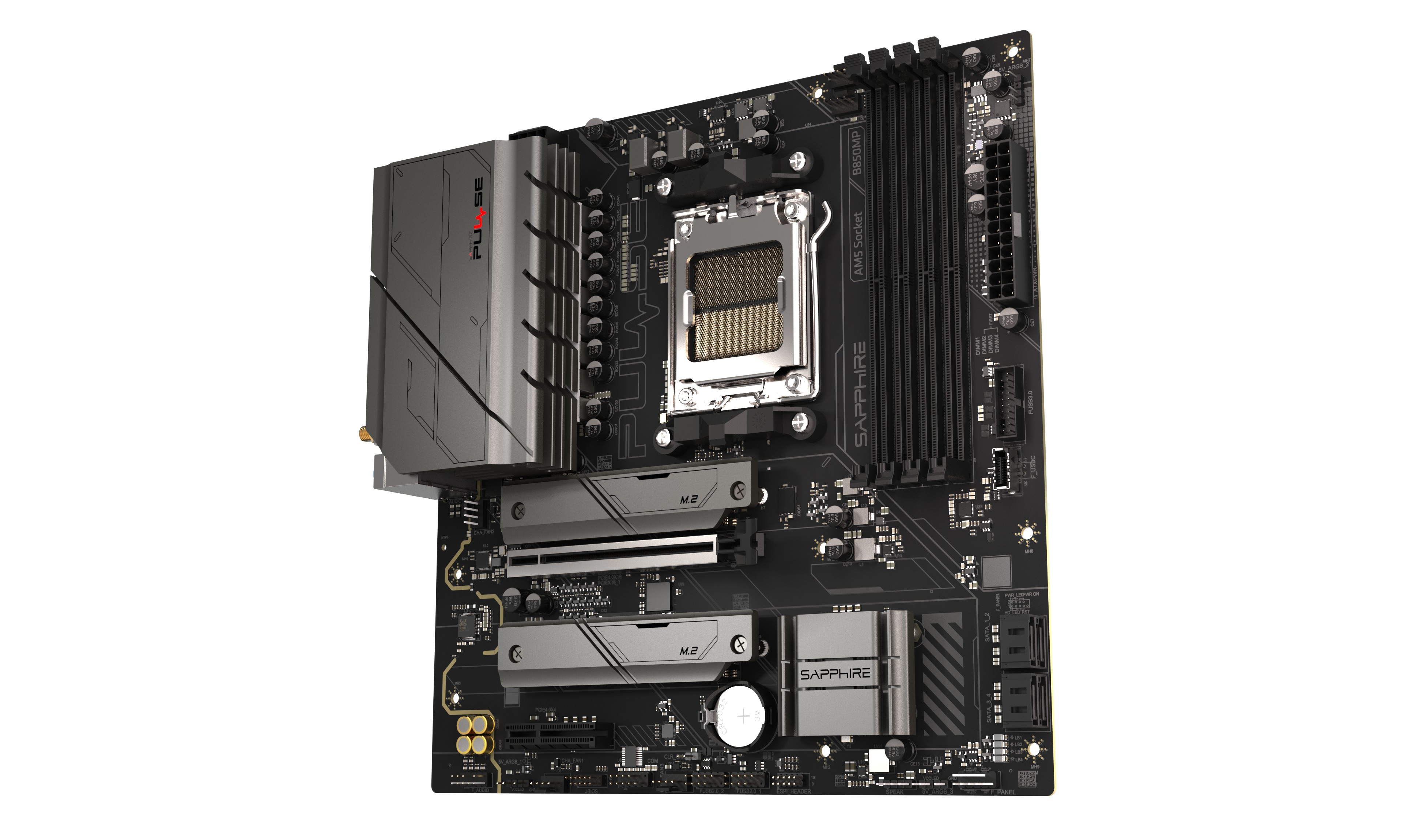 SAPPHIRE PULSE B850M WiFi6 52123-04-40G AM5 DDR5 7600+MHz (OC) mATX Gaming (Oyuncu) Anakart